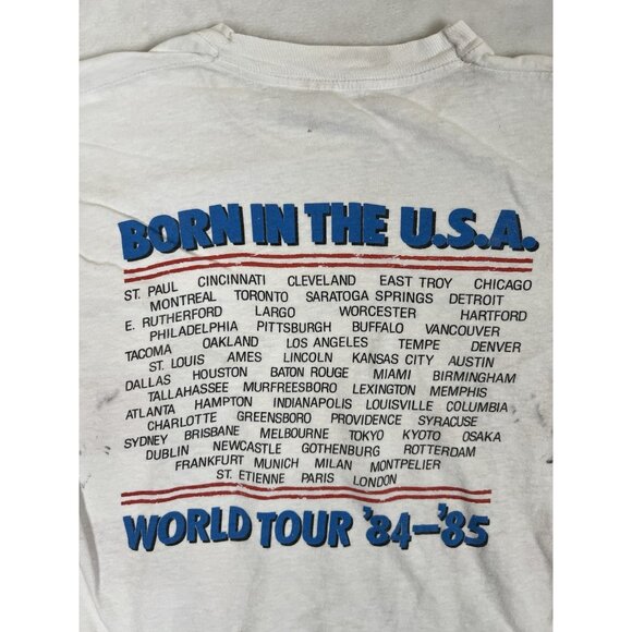 Original Vintage 1984 Bruce Springsteen Born In The USA Tour '84-'85 T-Shirt XS - Picture 12 of 16